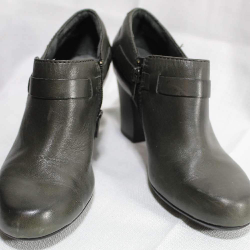 Clarks Dark Green Heeled Booties